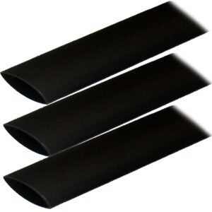 Three black cylindrical pipes aligned diagonally