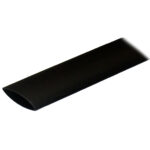 Black heat shrink tubing on white background