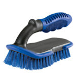 Blue scrub brush with ergonomic handle