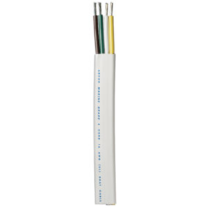 Marine-grade electrical cable with four wires exposed.