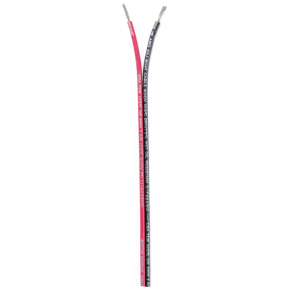 Red and black marine grade cables