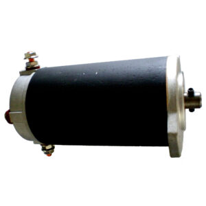 Black electric motor component isolated on white background