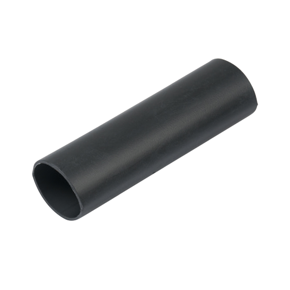 Black plastic cylinder tube isolated on white background