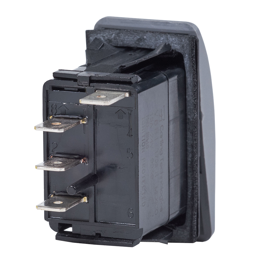 Black electrical switch with metal blades