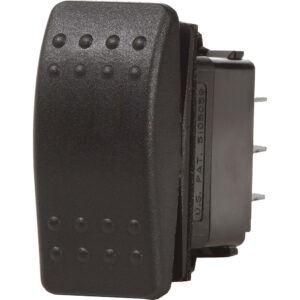 Black rocker switch with tactile buttons