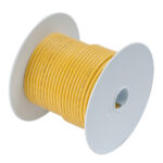 Yellow wire spool on white background