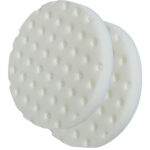 Two textured buffing pads for polishing surfaces