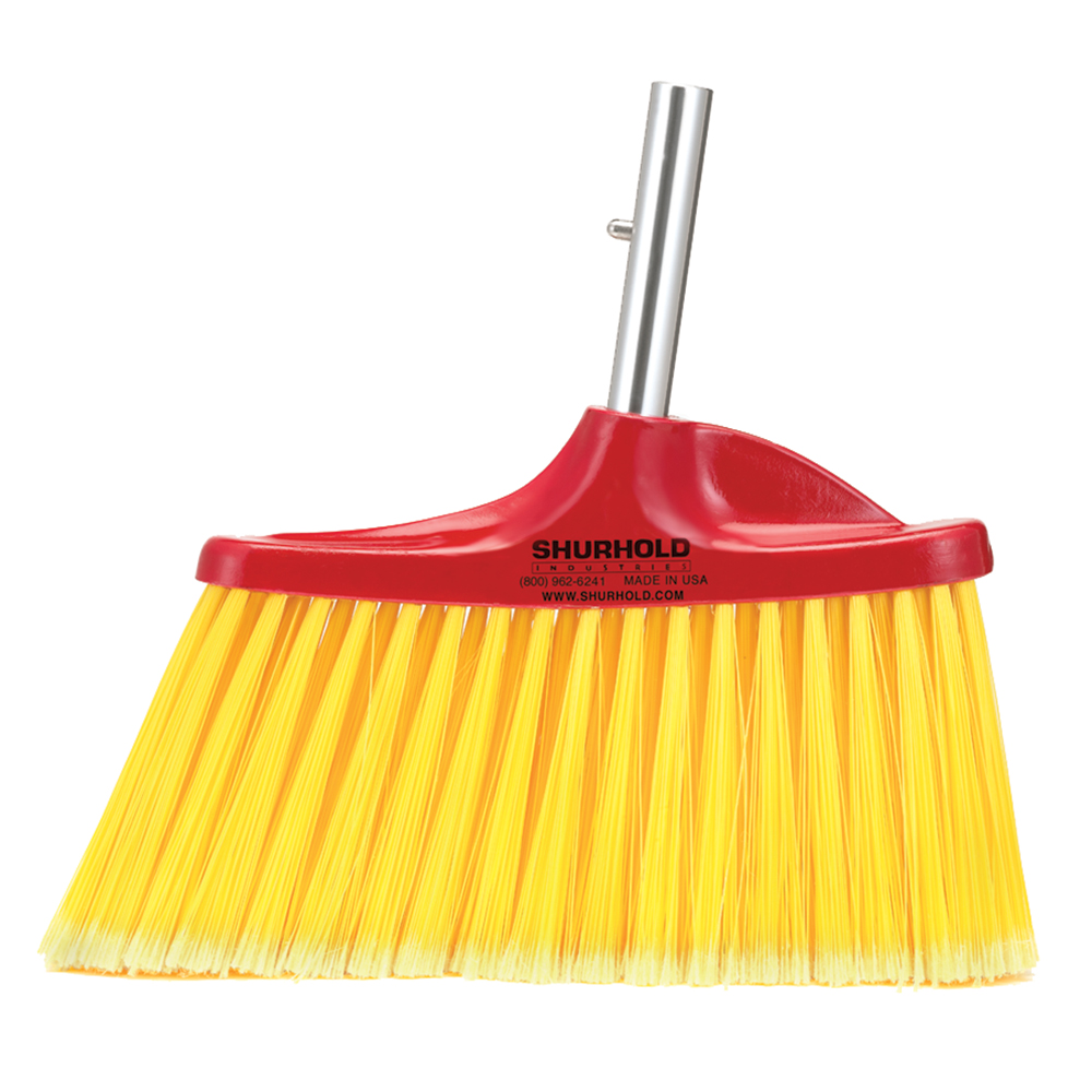 Red and yellow Shurhold cleaning broom head.