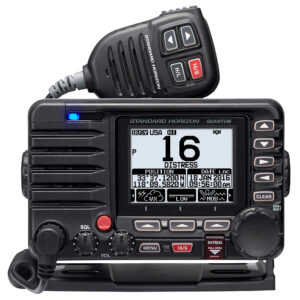 Marine radio with distress and position display