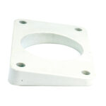 Square metal mounting bracket with four holes