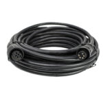 Coiled black multi-pin connector cable