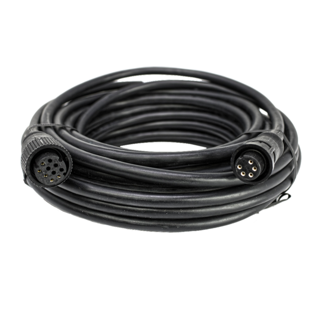 Coiled black multi-pin connector cable