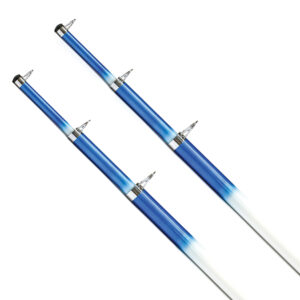 Blue fishing rods with silver accents