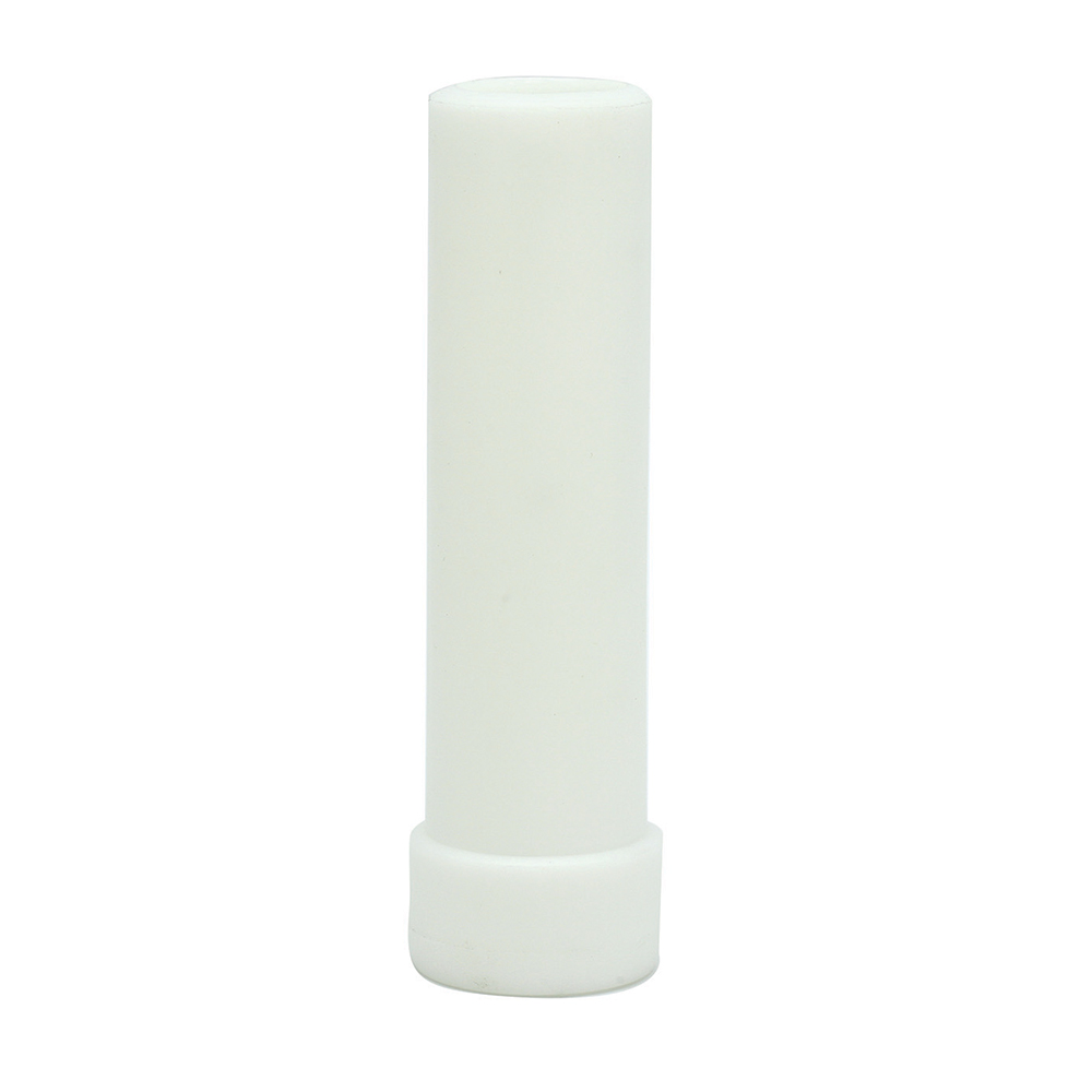 White plastic tube on white background.