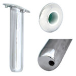 Chrome marine table leg and base set.