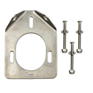 Metal mounting bracket with screws