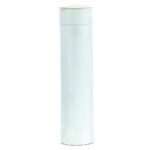 White cylindrical container on white background