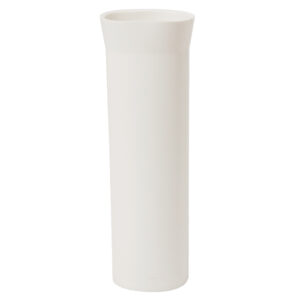 Tall white cylindrical vase