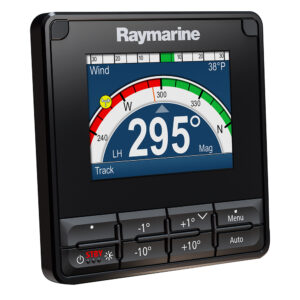Raymarine navigation device showing a 295-degree heading.