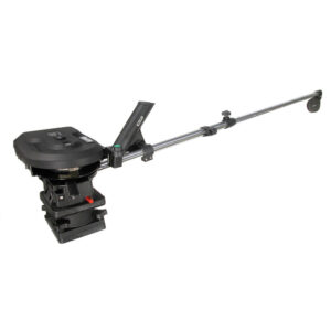 Fishing downrigger with adjustable arm and mount.