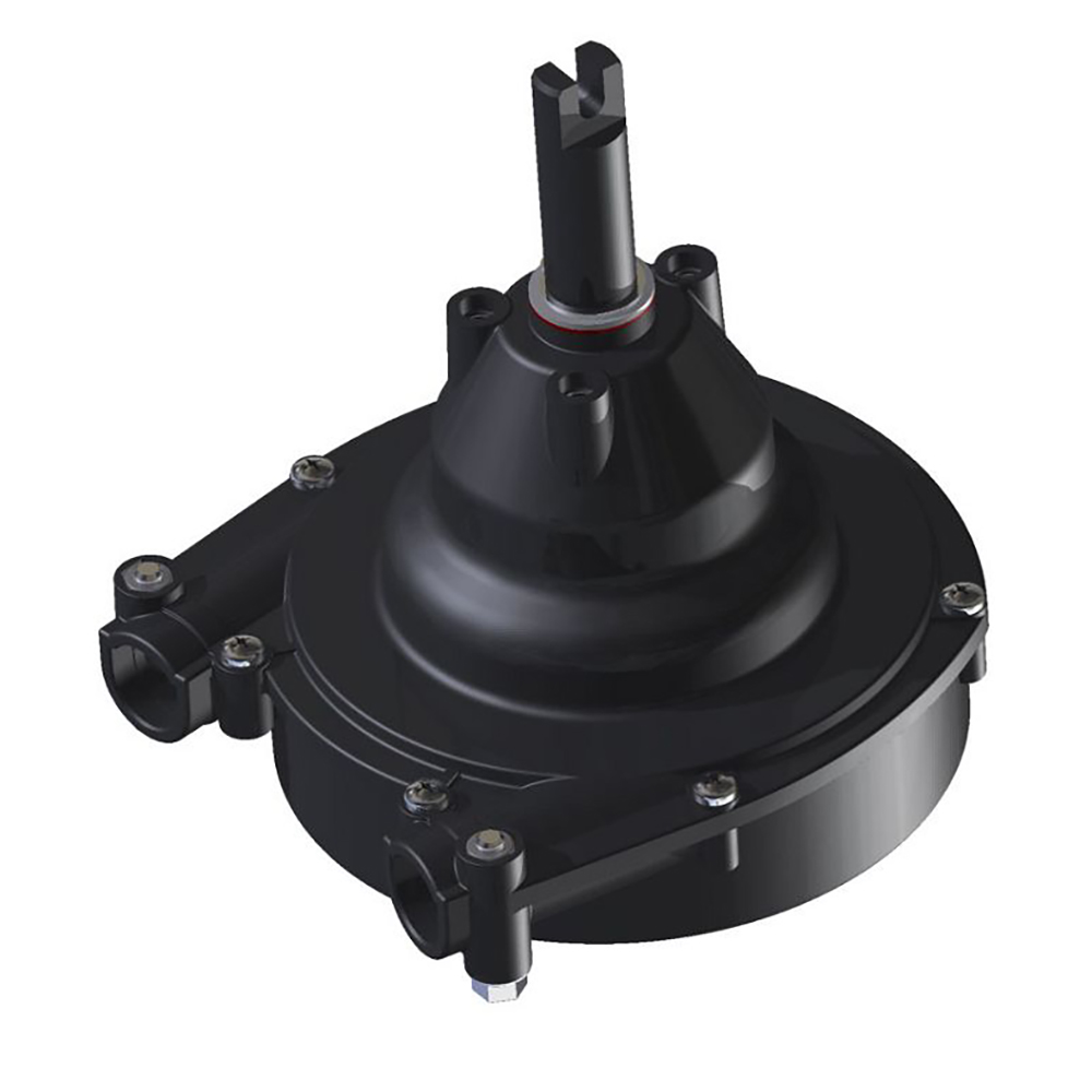 Black mechanical gear housing for vehicles.