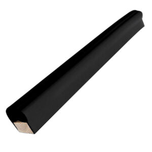 Black stair handrail with wooden core