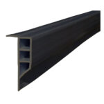 Black plastic U-channel trim profile