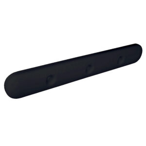 Black cylindrical bumper for vehicles or boats.