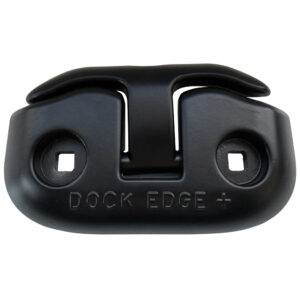 Black dock cleat for secure boat mooring.