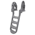 Gray pool ladder with four steps.