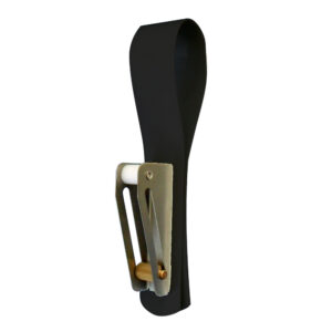 Black wall-mounted bicycle rack with clip