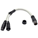 Y-cable connector with multiple pins and cap
