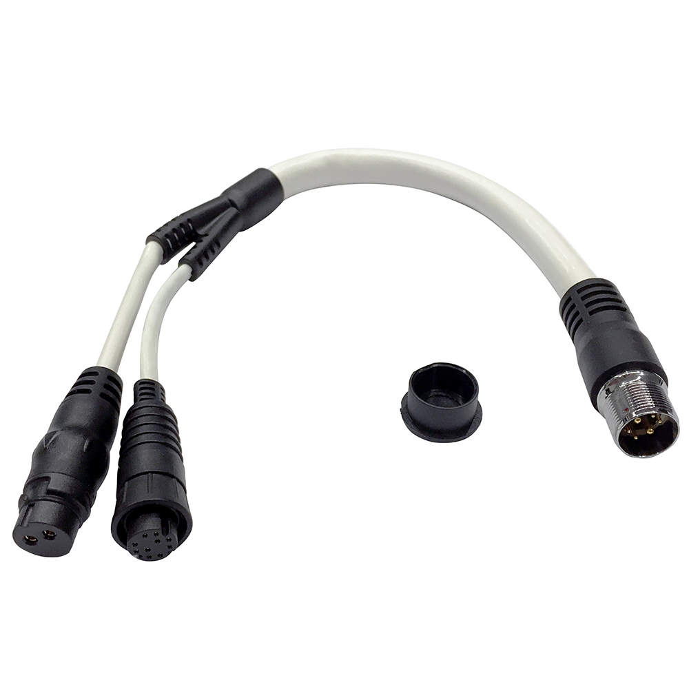 Y-cable connector with multiple pins and cap