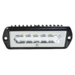 Rectangular LED light fixture with black casing.