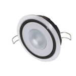 Round LED ceiling light fixture.