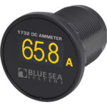 Blue Sea Systems 1732 DC ammeter showing 65.8 amps