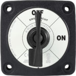 Black rotary power switch in OFF position