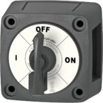 Gray rotary switch showing OFF and ON positions.