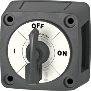 Gray rotary switch showing OFF and ON positions.