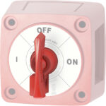 Red electrical switch in off position.