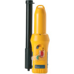 Yellow emergency radio beacon device with antenna.