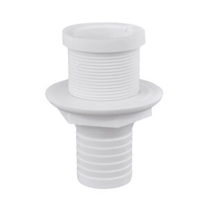 White plastic pipe connector fitting