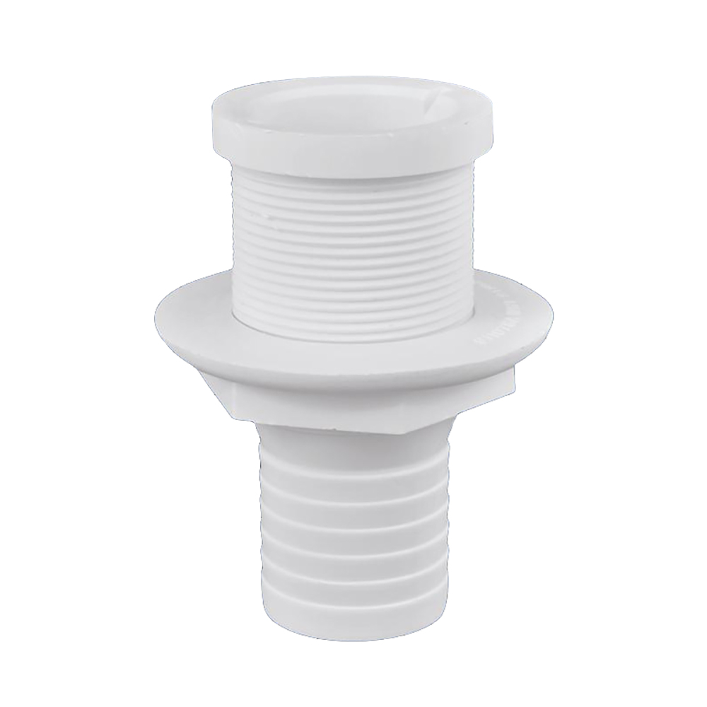 White plastic pipe connector fitting