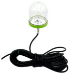 LED garden light with long black cord