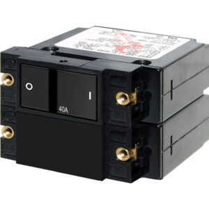 Black 40A double pole circuit breaker