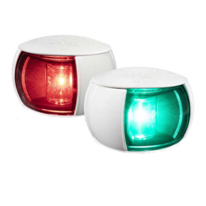 Red and green boat navigation lights.