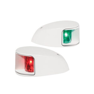Red and green boat navigation lights.