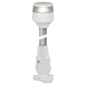 White marine radio antenna with mount