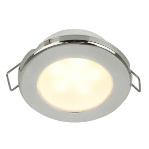 Round recessed ceiling light with chrome finish