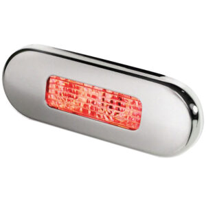 Rectangular LED brake light with chrome casing